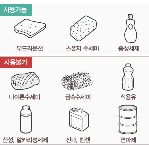 사용가능 손질재료